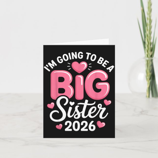 Cartão I'm Going To Be A Big Sister 2026 Announcement For (Frente)