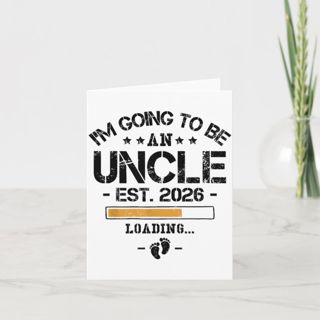 Cartão I'm Going To Be An Uncle 2026 - New Baby Announcem (Frente)