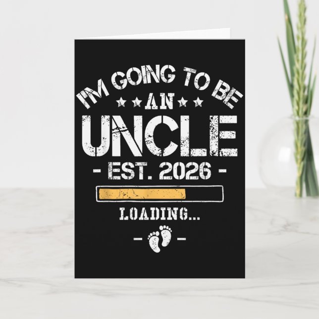 Cartão I'm Going To Be An Uncle 2026 - New Baby Announcem (Frente)