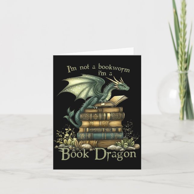 Cartão I'm Not A Bookworm I'm A Book Dragon  (Frente)