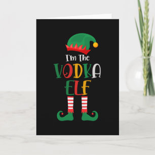 Cartão Im O Vodka Elf Correspondendo Ao Natal
