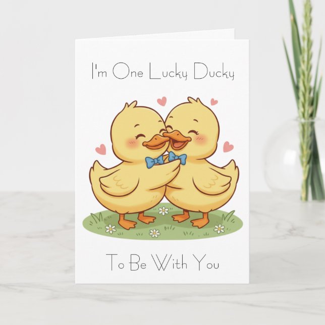 Cartão I'm One Lucky Ducky Valentine's Day Card (Frente)