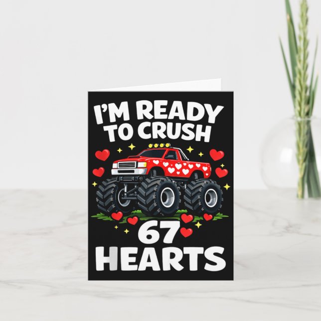 Cartão I'm Ready To Crush 67 Hearts Truck Valentines Day  (Frente)