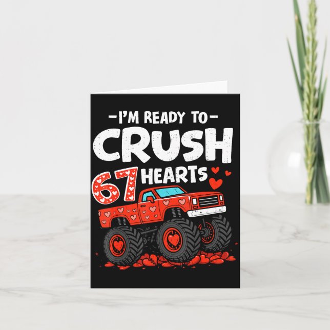 Cartão I'm Ready To Crush 67 Hearts Truck Valentines Day  (Frente)