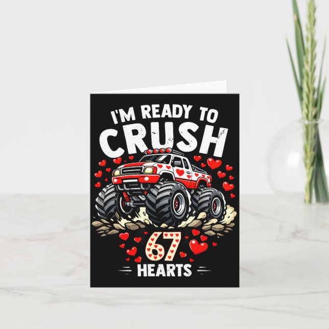 Cartão I'm Ready To Crush 67 Hearts Truck Valentines Day  (Frente)