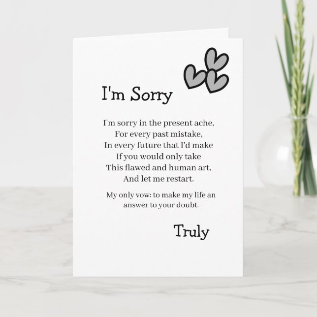 Cartão I'm Sorry Forgive Me Card (Frente)
