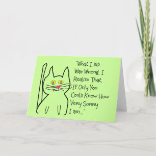 Cartão "I'm Sorry" Greeting Cards--Cat Design