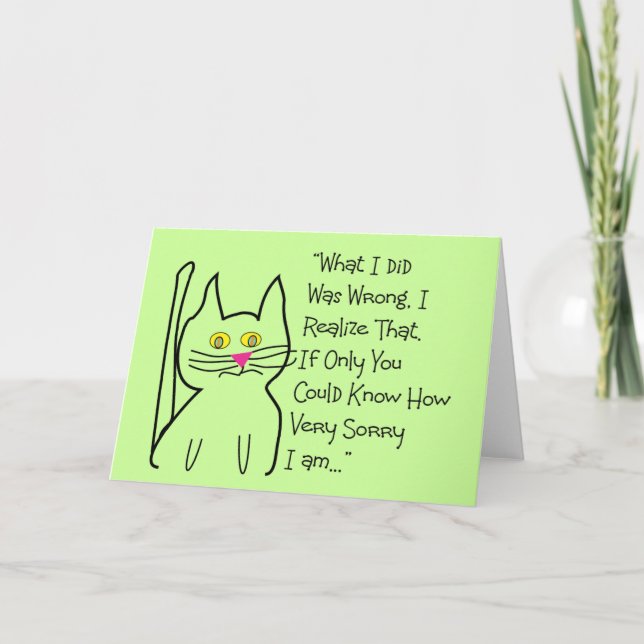 Cartão "I'm Sorry" Greeting Cards--Cat Design (Frente)