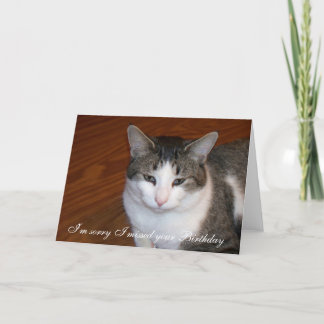 Cartão I'm sorry I missed your Birthday