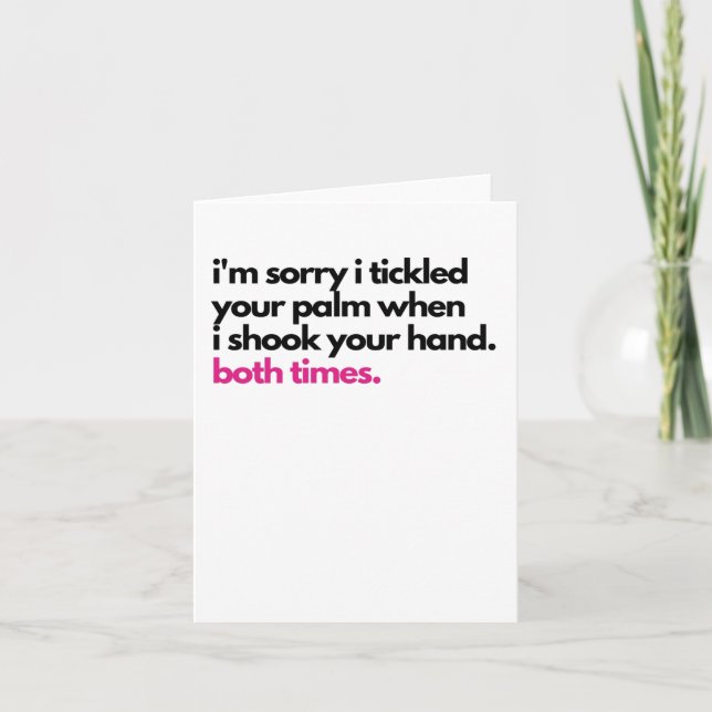 Cartão I'm sorry I tickled your palm Sympathy Card (Frente)