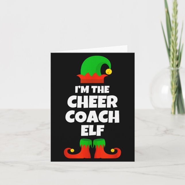 Cartão I'm The Cheer Coach Elf Family Pajama Christmas Fu (Frente)