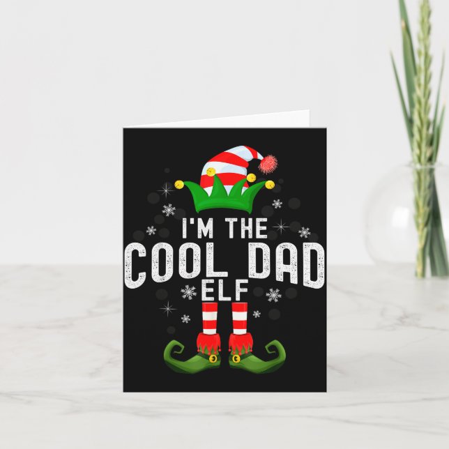 Cartão I'm The Cool Dad Elf Christmas Family Pjs Costume  (Frente)