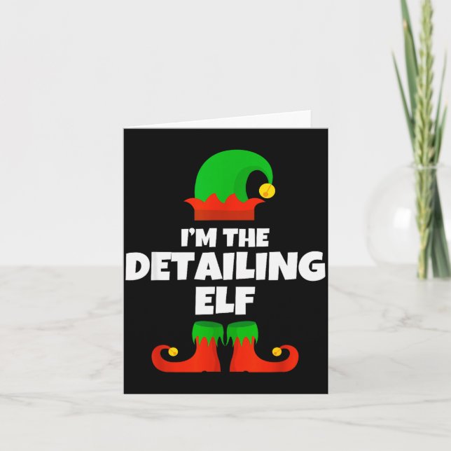 Cartão I'm The Detailing Elf Family Pajama Christmas Deta (Frente)