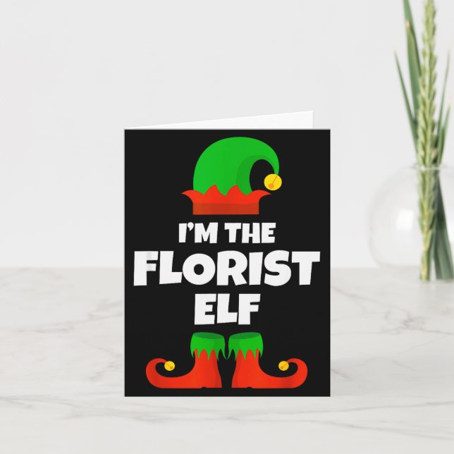 Cartão I'm The Florist Elf Family Pajama Christmas Floral (Frente)