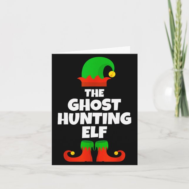 Cartão I'm The Ghost Hunting Elf Family Pajama Christmas  (Frente)