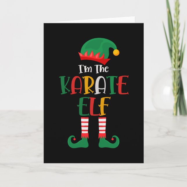 Cartão Im The Karate Elf Matching Christmas (Frente)