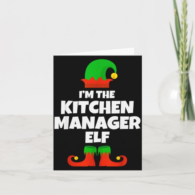 Cartão I'm The Kitchen Manager Elf Family Pajama Christma (Frente)