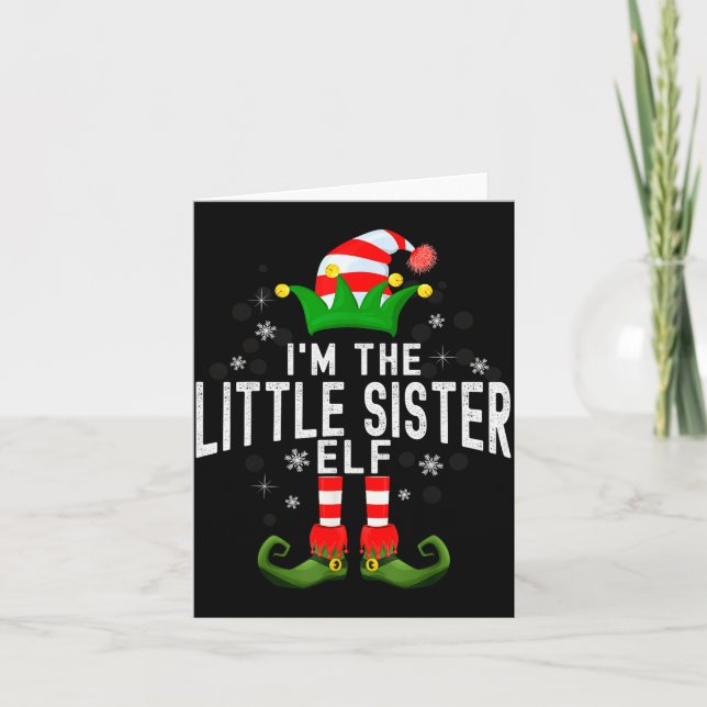Cartão I'm The Little Sister Elf Christmas Family Pjs Cos (Frente)