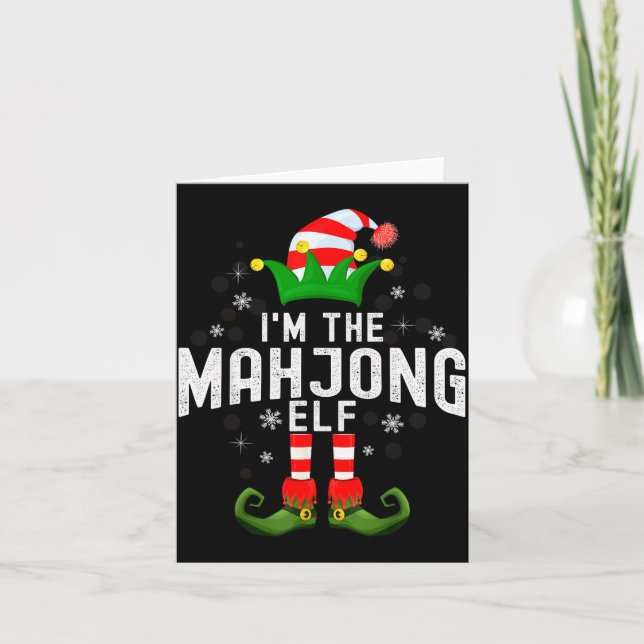 Cartão I'm The Mahjong Elf Christmas Family Pjs Costume  (Frente)
