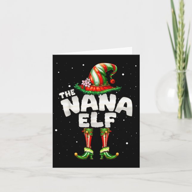 Cartão I'm The Nana Elf Family Matching Group Christmas  (Frente)