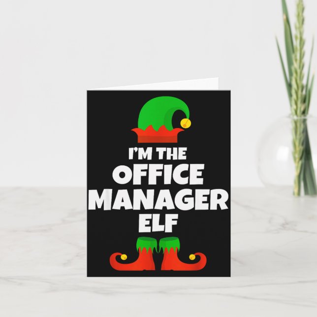 Cartão I'm The Office Manager Elf Family Pajama Christmas (Frente)