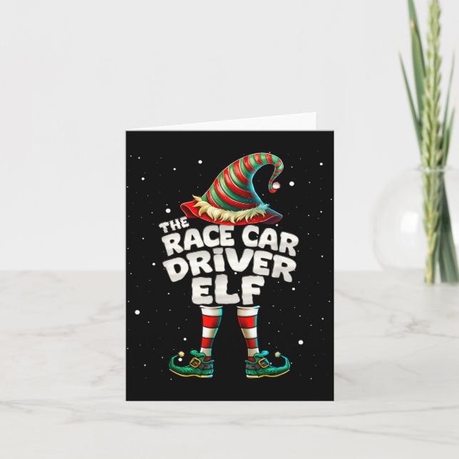 Cartão I'm The Race Car Driver Elf Family Matching Group  (Frente)