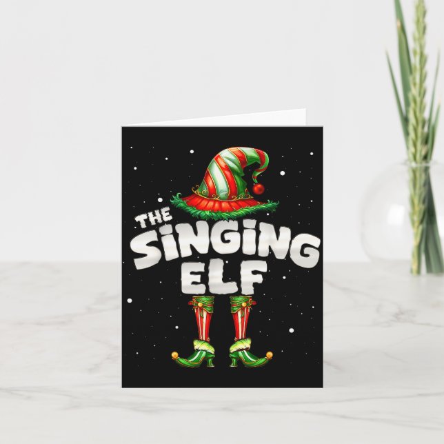 Cartão I'm The Singing Elf Family Matching Group Christma (Frente)
