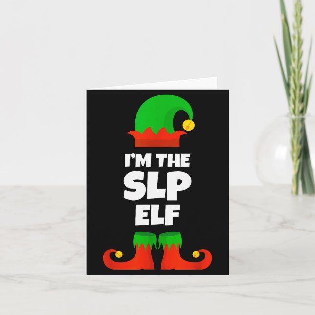 Cartão I'm The Slp Elf Family Pajama Christmas Speech Lan (Frente)