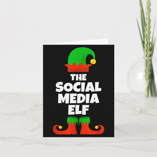 Cartão I'm The Social Media Elf Family Pajama Christmas F (Frente)