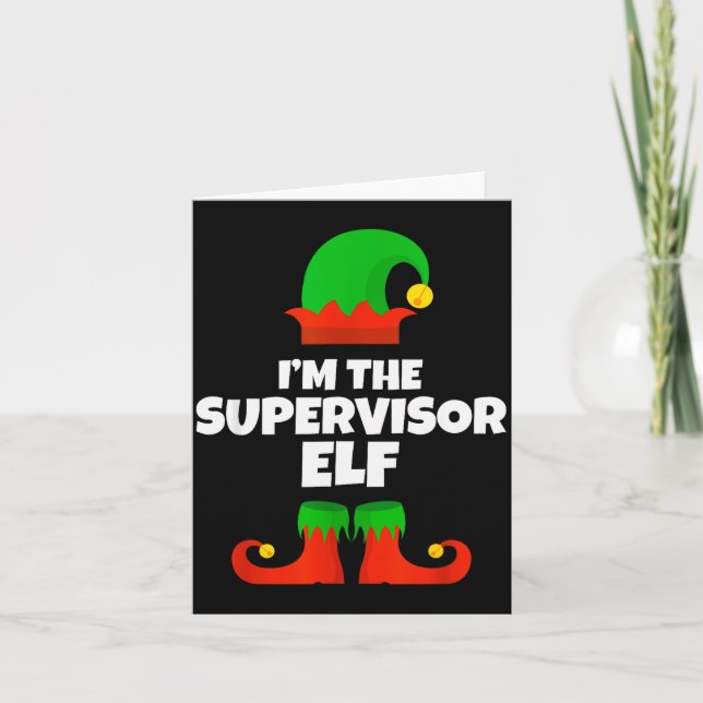 Cartão I'm The Supervisor Elf Family Pajama Christmas Fun (Frente)