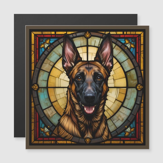 Cartão Ímã do Malinois Belga (Frente/Verso)