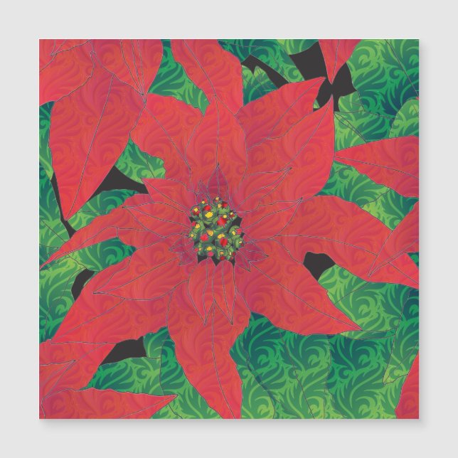 Cartão Ímã Poinsettia (Frente)