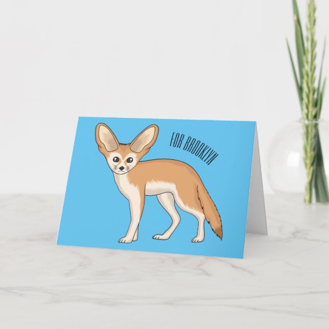 Cartão Imagem de desenho animado de fennec fox (Frente)