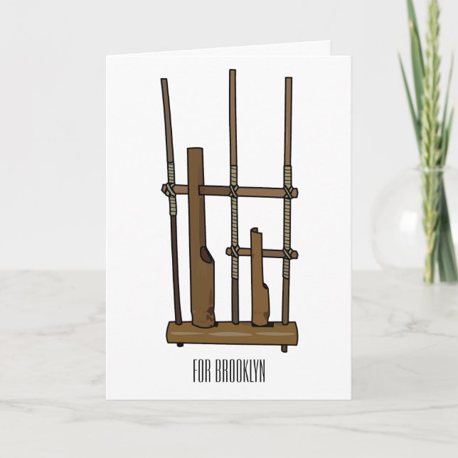 Cartão Imagem de desenhos angklung (Frente)