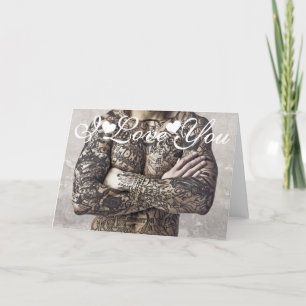 Cartão Imagem de Foto de Tatuagem Corporal Masculina Eu T