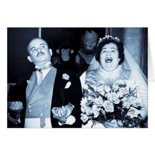 Cartão Imagem do casamento vintage - casal feliz