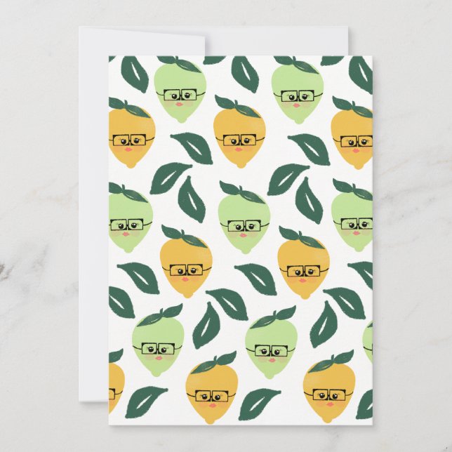 Cartão Imagem engraçada de desenho animado de limão amare (Frente)
