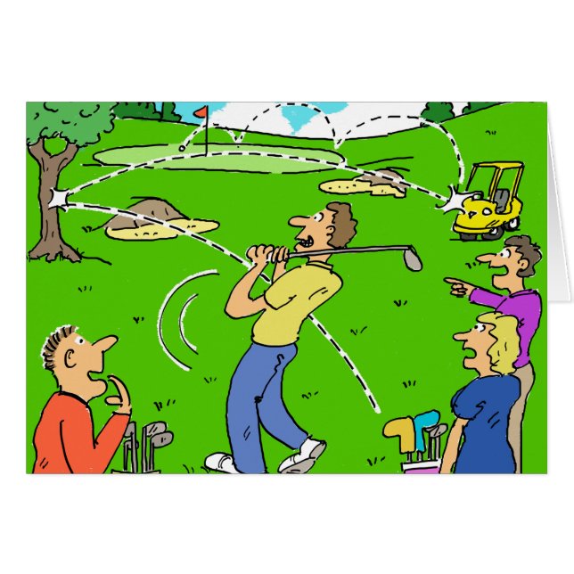 Cartão Imagem Engraçada De Golfe. Capturas de Golfe Fread (Frente Horizontal)