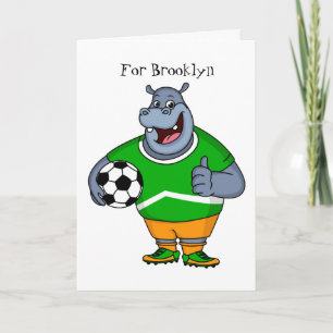 Cartão Imagem engraçada do desenho animado do jogador de 