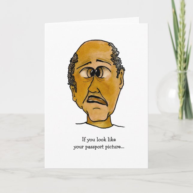 Cartão Imagem Engraçada do Passaporte de Cara (Frente)