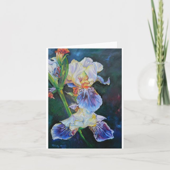 Cartão Imagem Iris I de Timothy Orikri. (Frente)
