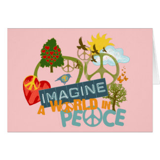Cartão Imagine a paz de mundo
