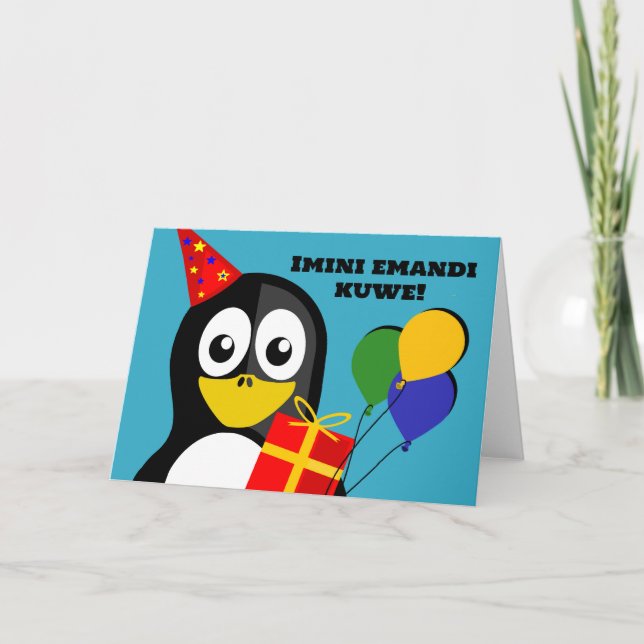 Cartão Imini emandi kuwe Birthday deseja a língua xhosa (Frente)