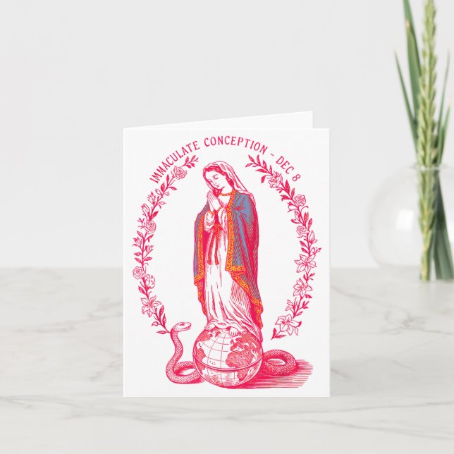 Cartão Immaculate Conception Dec 8 Virgin Mary Catholic D (Frente)
