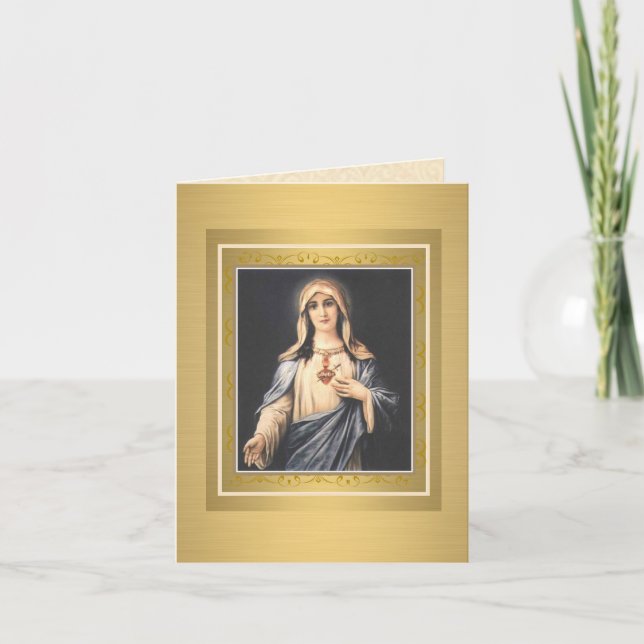 Cartão Immaculate Heart of Virgin Mary Greeting Card (Frente)