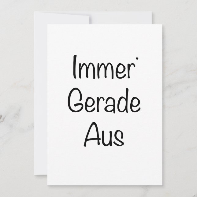 Cartão Immer Gerade Aus - minimalistic typography card (Frente)