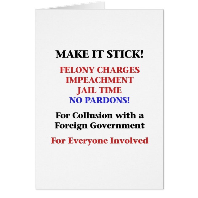 Cartão Impeach with No Pardons for Collusion (Frente)