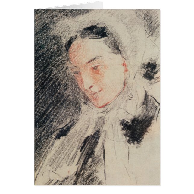 Cartão Imperatriz Eugénie (giz preto & vermelho) (Frente)