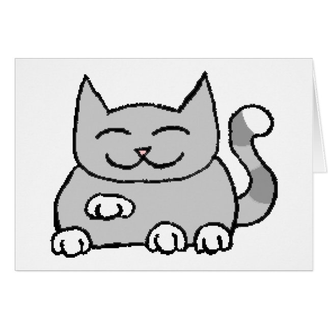 Cartão Implorando o gato afortunado (Frente horizontal)