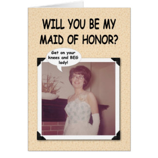 Cartão Implore pela madrinha de casamento